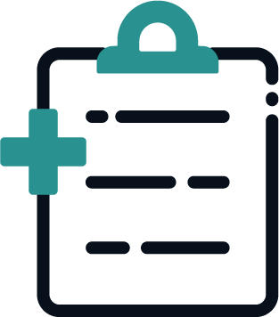 Clipboard with medical cross
